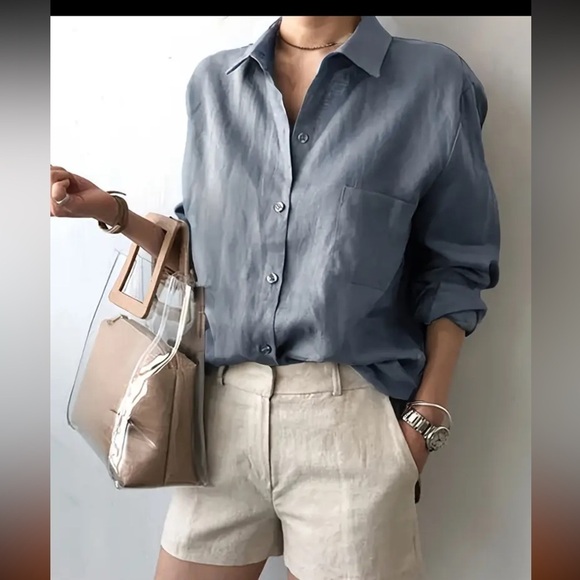 Tops - New - relaxed button blouse